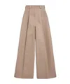 Balenciaga High Waist Pants Wide Leg Belt Loops In Neutral