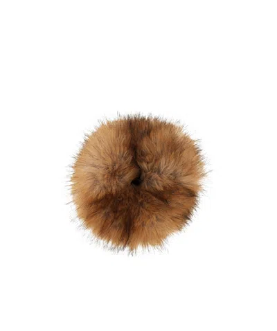 Balenciaga Women's Holli Animal-free Fur Scrunchie In Beige In Brown