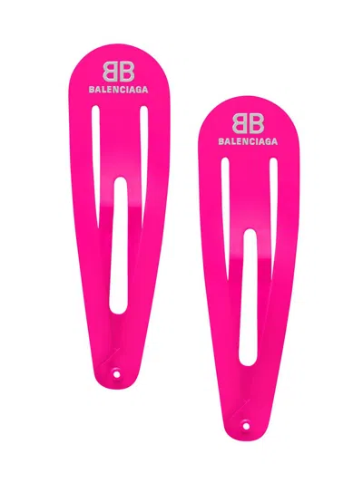 Balenciaga Women's Clip Set In Fluo Pink