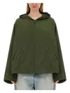 Balenciaga Women Hooded Jacket In Brown