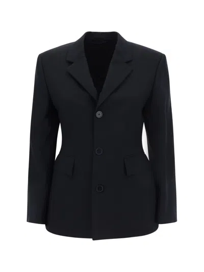 Balenciaga Women Hourglass Blazer Jacket In Black