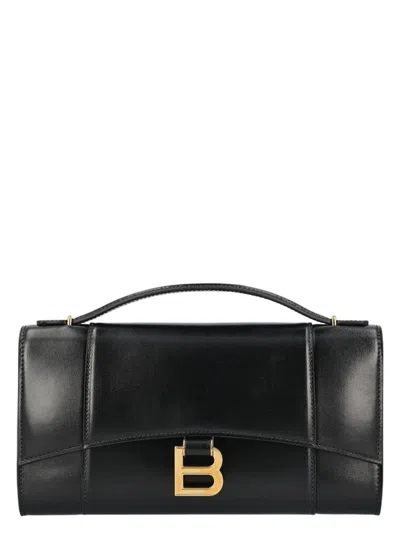 BALENCIAGA WOMEN'S HOURGLASS CLUTCH WITH HANDLE