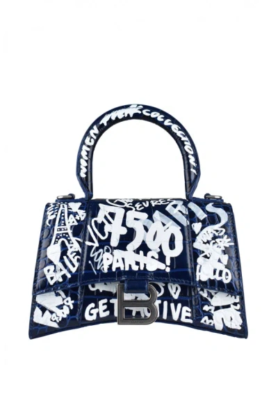 Balenciaga Women Hourglass Graphity In Blue