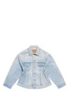 Balenciaga Hourglass Denim Jacket In Denim