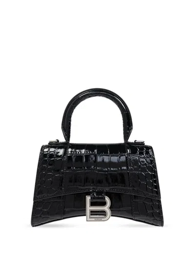 Balenciaga Women Hourglass Mini Handbag In Black