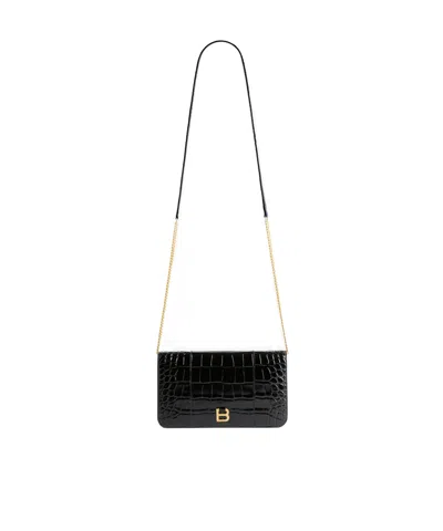 Balenciaga Women's Hourglass Phone Pouch In Black