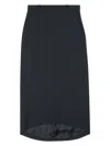 Balenciaga Black Hourglass Pinstripe Pencil Skirt In Black