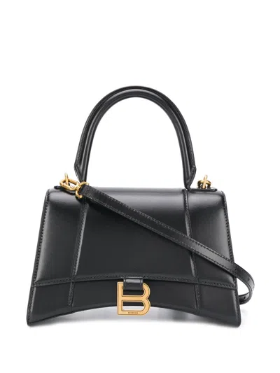 Balenciaga Women's Hourglass Small Leather Handbag In Black