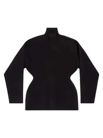 Balenciaga Women's Hourglass Turtleneck Sweater In Black