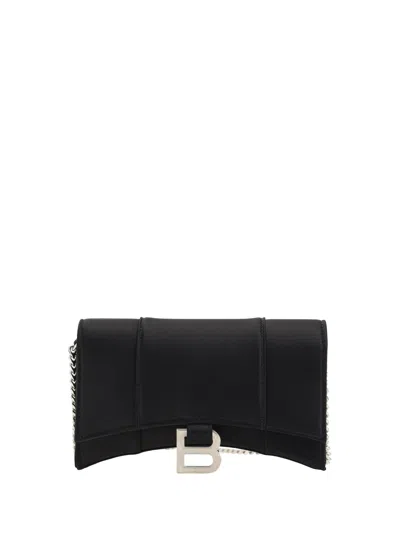 Balenciaga Women Hourglass Wallet In Black