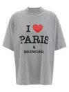 Balenciaga Grey Crewneck T-shirt With Maxi Logo Print On The Front In Cotton Woman