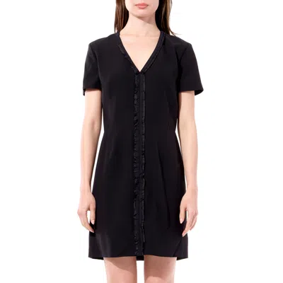 Balenciaga Ruffle-trimmed Inside-out Dress In Black