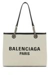 Balenciaga Women Ivory Canvas M Duty Free Shopping Bag In White