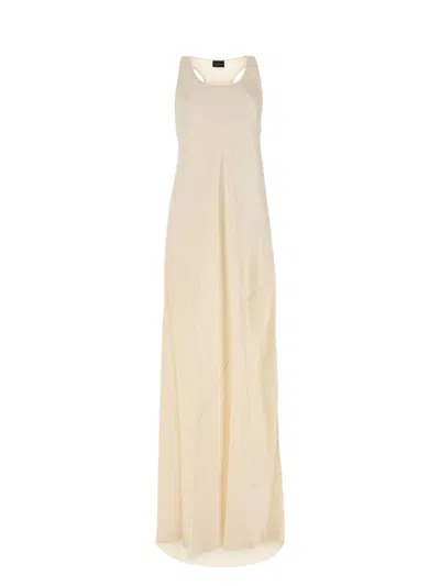 BALENCIAGA WOMEN'S IVORY SATIN LONG DRESS