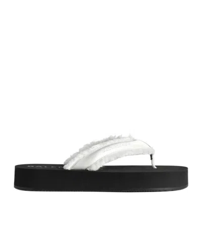 BALENCIAGA BALENCIAGA FRAYED PLATFORM FLIP-FLOPS