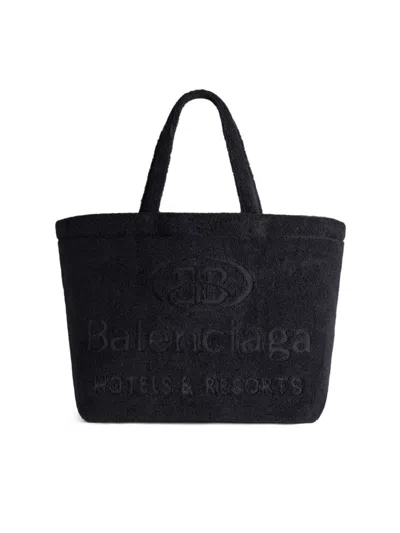 Balenciaga Women's Jumbo Large Towel Fabric Tote Bag In Black
