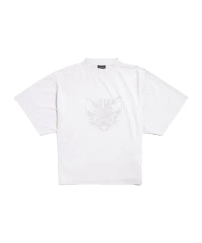Balenciaga Women's Kittycat Cropped T-shirt In Dirty White/black In Multi