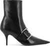 Balenciaga Women Leather Ankle Boots With Maxi Buckle In Black