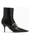 Balenciaga Women Leather Ankle Boots With Maxi Buckle In Black