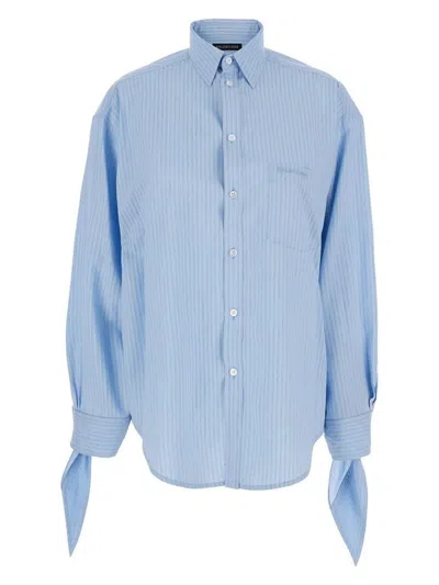 BALENCIAGA WOMEN'S KNOTTED CUFF BLOUSE SHIRT