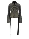 Balenciaga Women 'lace Up' Denim Jacket In Gray