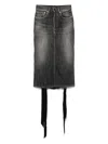 Balenciaga Denim Skirt With Laces Interwining