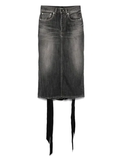 BALENCIAGA BALENCIAGA WOMEN LACE-UP DENIM SKIRT