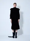 Balenciaga Ruffled Lace-up Midi Dress In Black