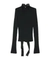 Balenciaga Lace-back Fitted Rollneck In Black