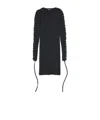 Balenciaga Women's Lace-up Long Sleeve Dress In Black In Black