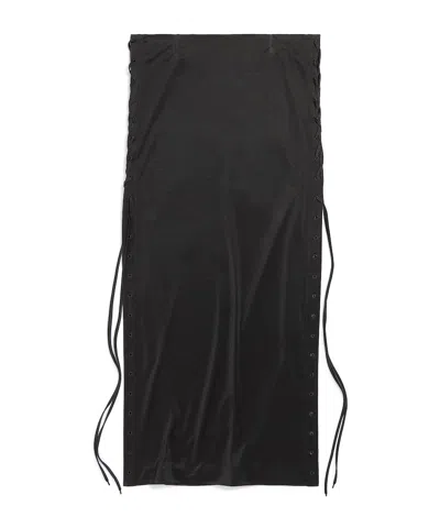 Balenciaga Women's Lace-up Maxi  Skirt In Black