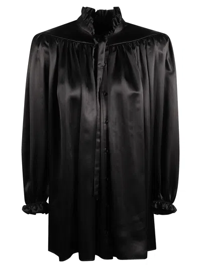 Balenciaga Women Lace-up Shirt In Black