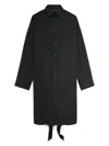 Balenciaga Black Shirt Dress With Intertwined Ribbons