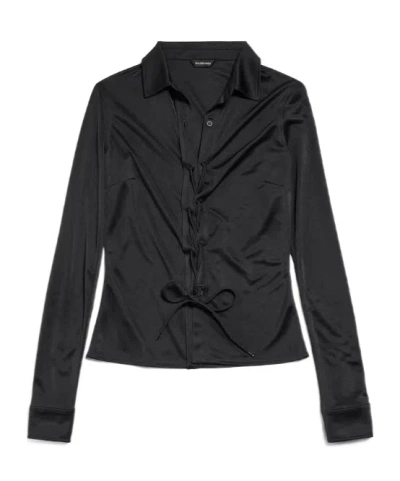 Balenciaga Women's Lace-up Shirt In Black
