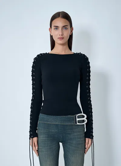 BALENCIAGA BALENCIAGA WOMEN LACE-UP T-SHIRT