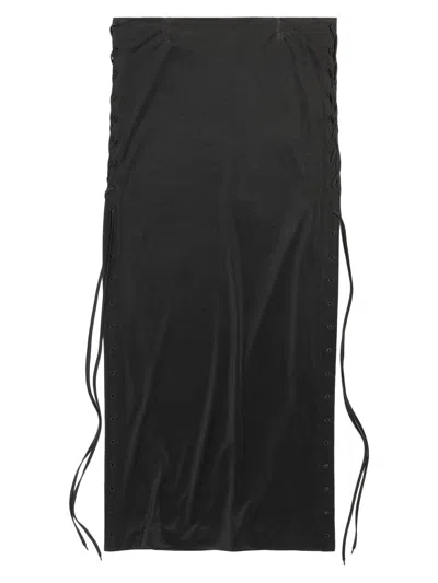 Balenciaga Women's Lace-up Maxi Skirt In Black