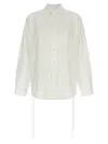 Balenciaga Oversized Button-front Shirt With Drawstring Hem In White