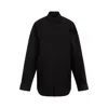 Balenciaga Logo Print Oversized Long-sleeved Shirt In Black