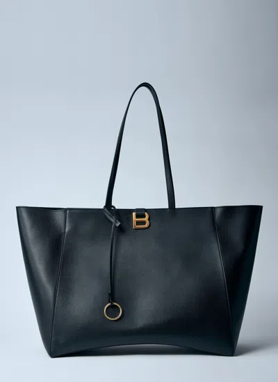 Balenciaga Women Large Hourglass Soft Tote Bag In Black