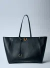 Balenciaga Women Large Hourglass Soft Tote Bag In Black