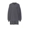 Balenciaga Long Sleeve Layered Sweater Dress In Gray