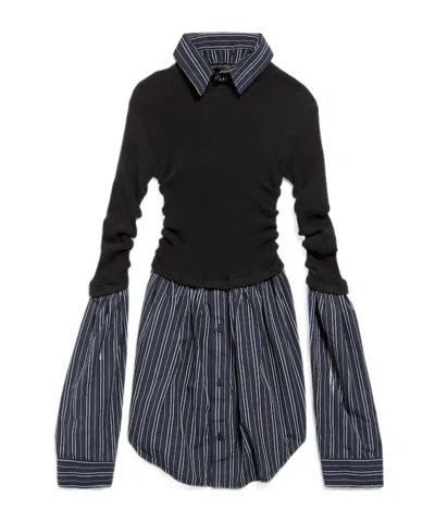 BALENCIAGA WOMEN'S LAYERED SWEATER IN BLACK