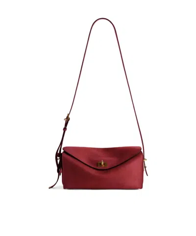 Balenciaga Women's Le 7 Shoulder Bag Medium In Ruby/moka In Red