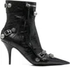 Balenciaga Cagole 50 Ankle Boots In Lamb Leather In Black