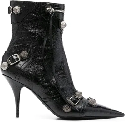 BALENCIAGA WOMEN'S LE CAGOLE LEATHER BOOTS