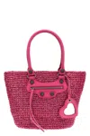 Balenciaga Le Cagole Panier Tote Bag Fuchsia In Pink
