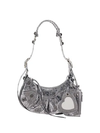 Balenciaga Women Le Cagole Shoulder Bag In Silver