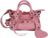 Balenciaga Women's Le Cagole Small Leather Shoulder Bag In Pink