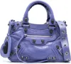 Balenciaga Women's Le Cagole Small Leather Shoulder Bag In Purple