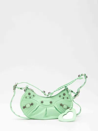 Balenciaga Women Mint Green Nappa Leather Le Cagole Xs Shoulder Bag